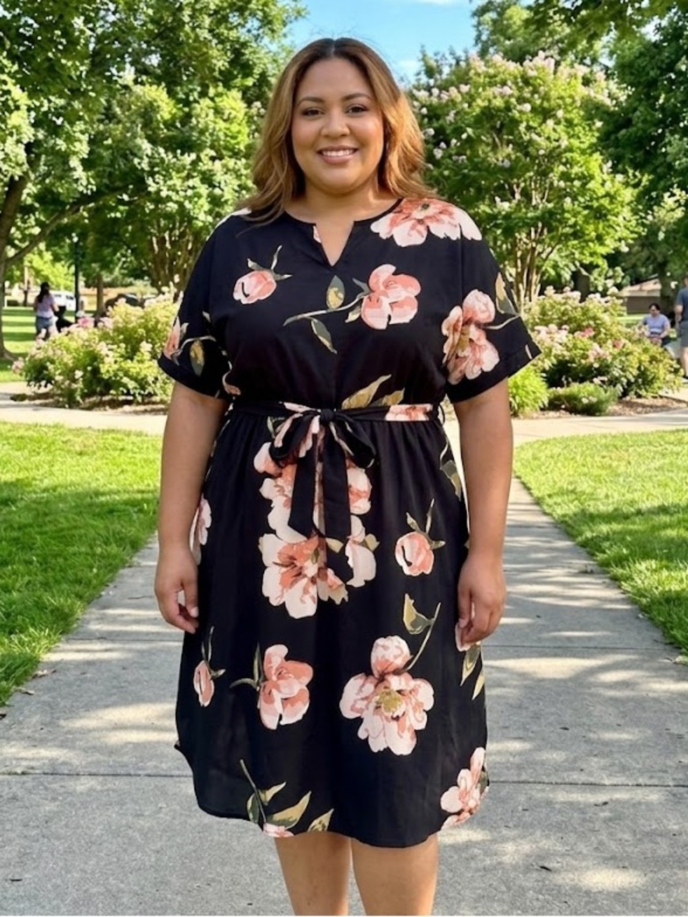 Nemidor Plus Size 20 Floral Print Midi Dress